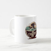 De Grote Golf Van Koffie Koffiemok (Voorkant links)