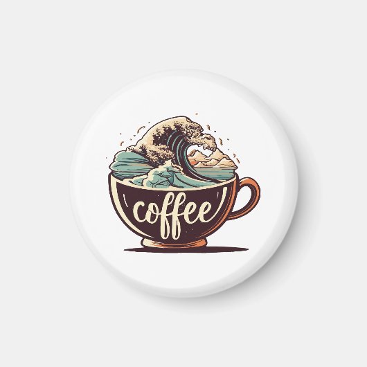 De Grote Golf Van Koffie Magneet (Voorkant)