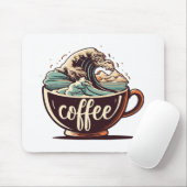 De Grote Golf Van Koffie Muismat (Met muis)