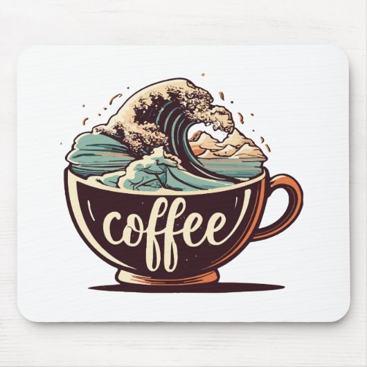 De Grote Golf Van Koffie Muismat (Voorkant)