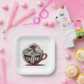 De Grote Golf Van Koffie Papieren Bordje (Feest)