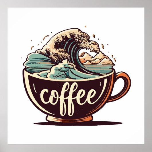 De Grote Golf Van Koffie Poster (Voorkant)