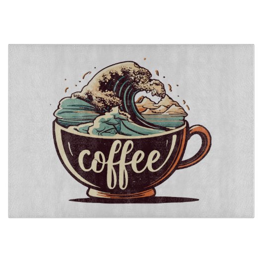 De Grote Golf Van Koffie Snijplank (Voorkant)