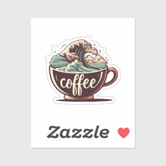 De Grote Golf Van Koffie Sticker (Vel)