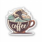 De Grote Golf Van Koffie Sticker (Voorkant)