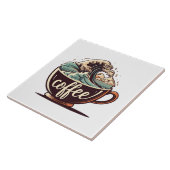 De Grote Golf Van Koffie Tegeltje (Zijkant)