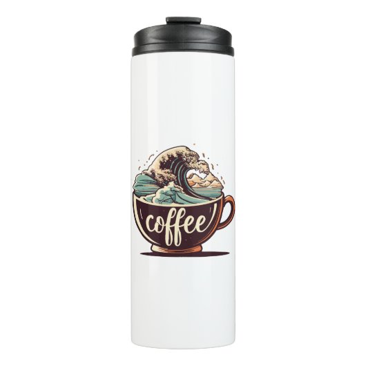 De Grote Golf Van Koffie Thermosbeker (Voorkant)
