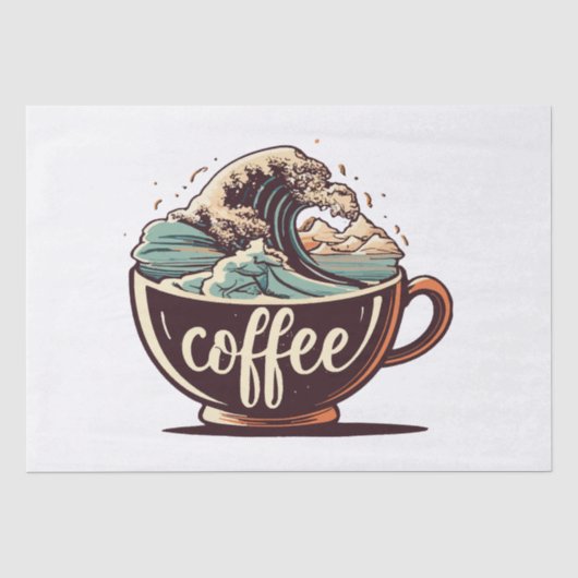 De Grote Golf Van Koffie Tissuepapier (Voorkant)