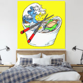 De grote golf van Ramen Canvas Afdruk (Insitu (Slaapkamer))