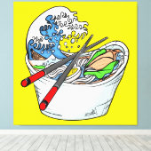 De grote golf van Ramen Canvas Afdruk (Insitu (Houten vloer))