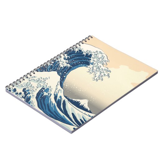 De grote golf van schilderkunst in kanagawa notitieboek (Linkerzijde)