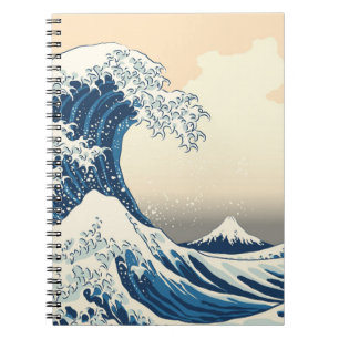 De grote golf van schilderkunst in kanagawa notitieboek