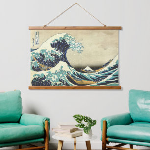 De Grote Golf voor Kanagawa Katsushika Hokusai Hangend Wandkleed