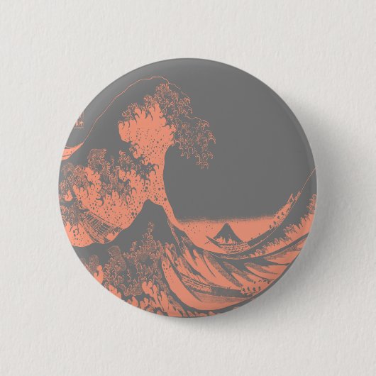 De Grote Golfpeach en de Grijze Ronde Button 5,7 Cm (Voorkant)