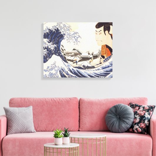De Grote Golve Ukiyoe Collages Canvas Afdruk (Insitu (Woonkamer))