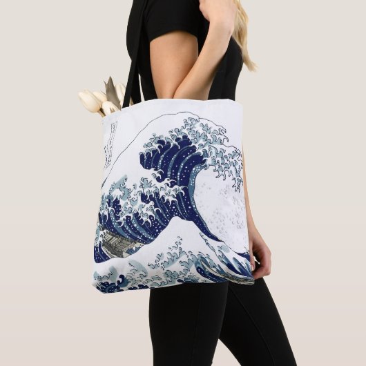 De Grote Golven van Hokusai in Kanagawa Tote Bag (Dichtbij)