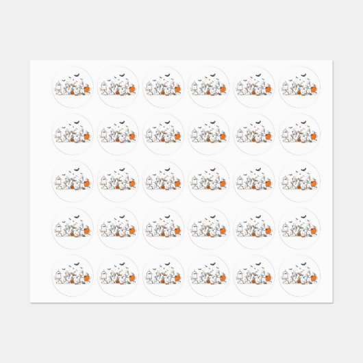 De Grote Halloween Snoepgevecht – Speelse Stokfigu Labels (Vel)