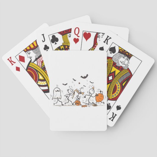 De Grote Halloween Snoepgevecht – Speelse Stokfigu Pokerkaarten (Achterkant)