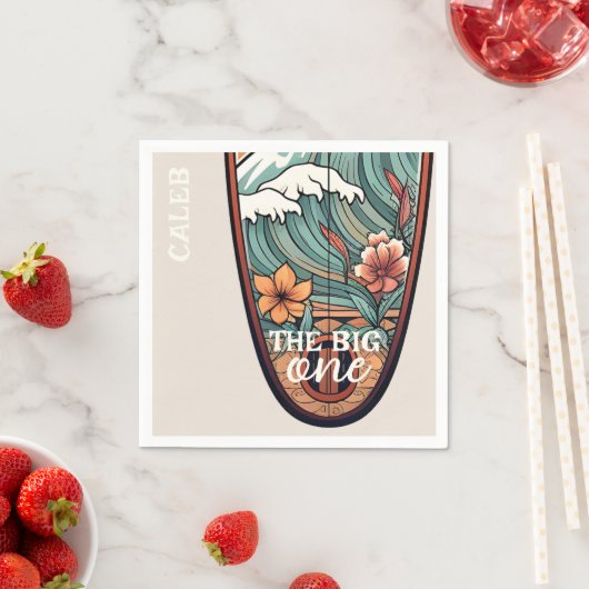 De grote Hawaïaanse Surf First Birthday Custom Servet (Insitu)