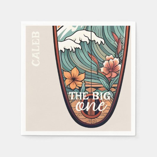 De grote Hawaïaanse Surf First Birthday Custom Servet (Voorkant)