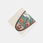 De grote Hawaïaanse Surf First Birthday Custom Servet (Hoek)