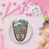 De grote Hawaïaanse Surf First Birthday Paper Papieren Bordje (Feest)
