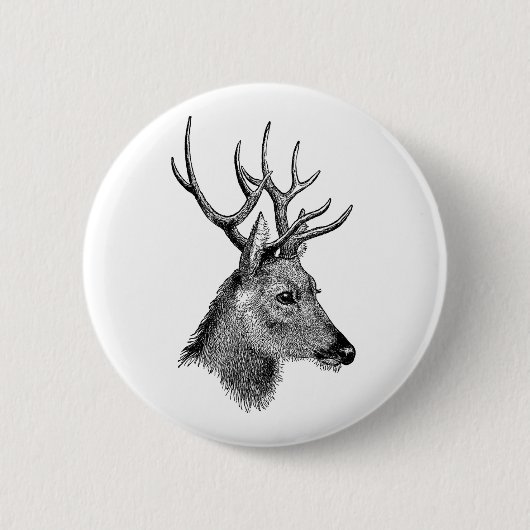 De grote hertenbok ronde button 5,7 cm (Voorkant)