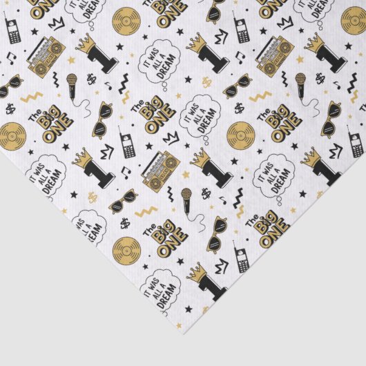 De grote | Hiphop 1e verjaardag zwart en goud Tissuepapier (Detail)