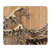 De grote Hokusai Wave Bamboo Wood Style decor Snijplank (Voorkant)