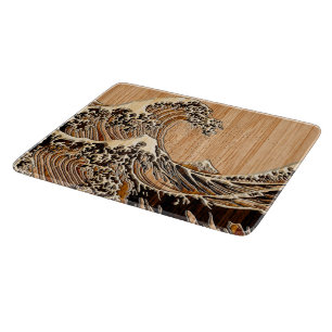De grote Hokusai Wave Bamboo Wood Style decor Snijplank