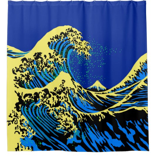 De grote Hokusai Wave Pop kunststijl Douchegordijn (Voorkant)