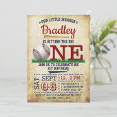 De grote  honkbal op de eerste verjaardag kaart (Staand voorkant)