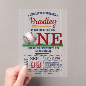 De grote honkbal van de eerste verjaardag acryl uitnodigingen (Insitu (Draagbaar))