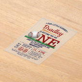 De grote honkbal van de eerste verjaardag acryl uitnodigingen (Laagn)