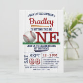 De grote honkbal van de eerste verjaardag kaart (Staand voorkant)