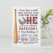 De grote honkbal van de eerste verjaardag kaart (Staand voorkant)