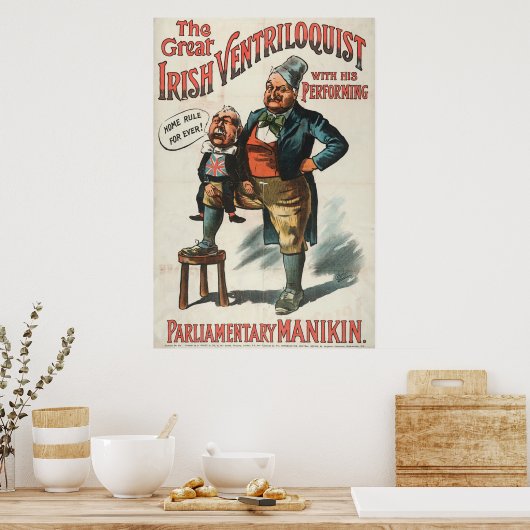 De grote Ierse ventriloquist Poster (Keuken)