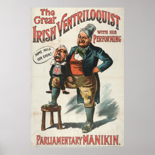 De grote Ierse ventriloquist Poster