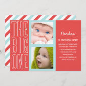 DE GROTE IN DE RODE | EERSTE BIRTHDAY-INVITATIE KAART (Voorkant / Achterkant)