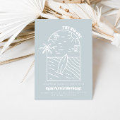 De grote | Jongen's 1e Surf Beach Verjaardag Kaart