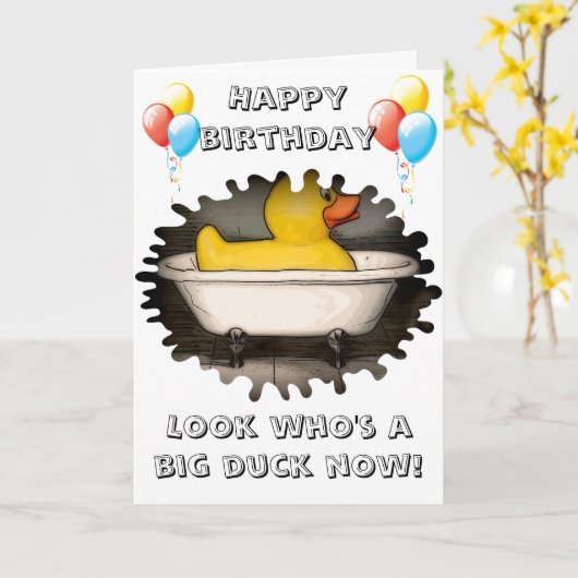 De grote kaart van de eendverjaardag (Gele Bloem)