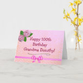 De grote Kaart van de Verjaardag van de Oma Roze (Gele Bloem)