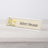 De grote kaas met naam bureau naambordje (Voorkant)