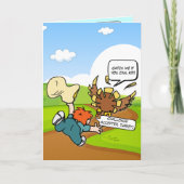 De grote kalkoen jaagt op een rare Thanksgiving Feestdagen Kaart (Voorkant)