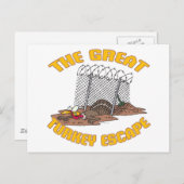 de grote kalkoen ontsnapt aan de Thanksgiving dag  Feestdagenkaart (Voorkant / Achterkant)