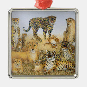 De grote katten metalen ornament