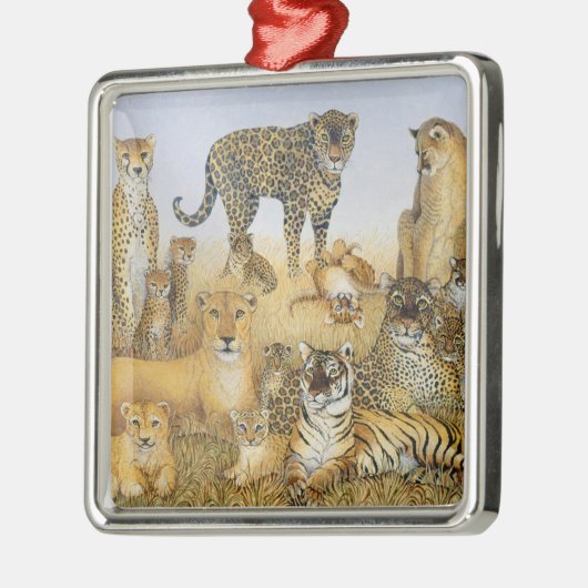 De grote katten metalen ornament (Links)