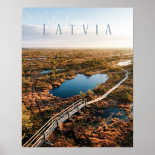 De Grote Kemeri-veen Plankenloop, Letland Poster