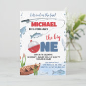 De grote kleine visser verjaardag uitnodiging (Staand voorkant)