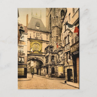 De grote klok, Rouen, Franse vintage Photochrom Briefkaart